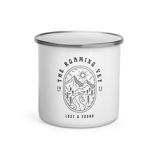 The Roaming Vet Enamel Mug in Black